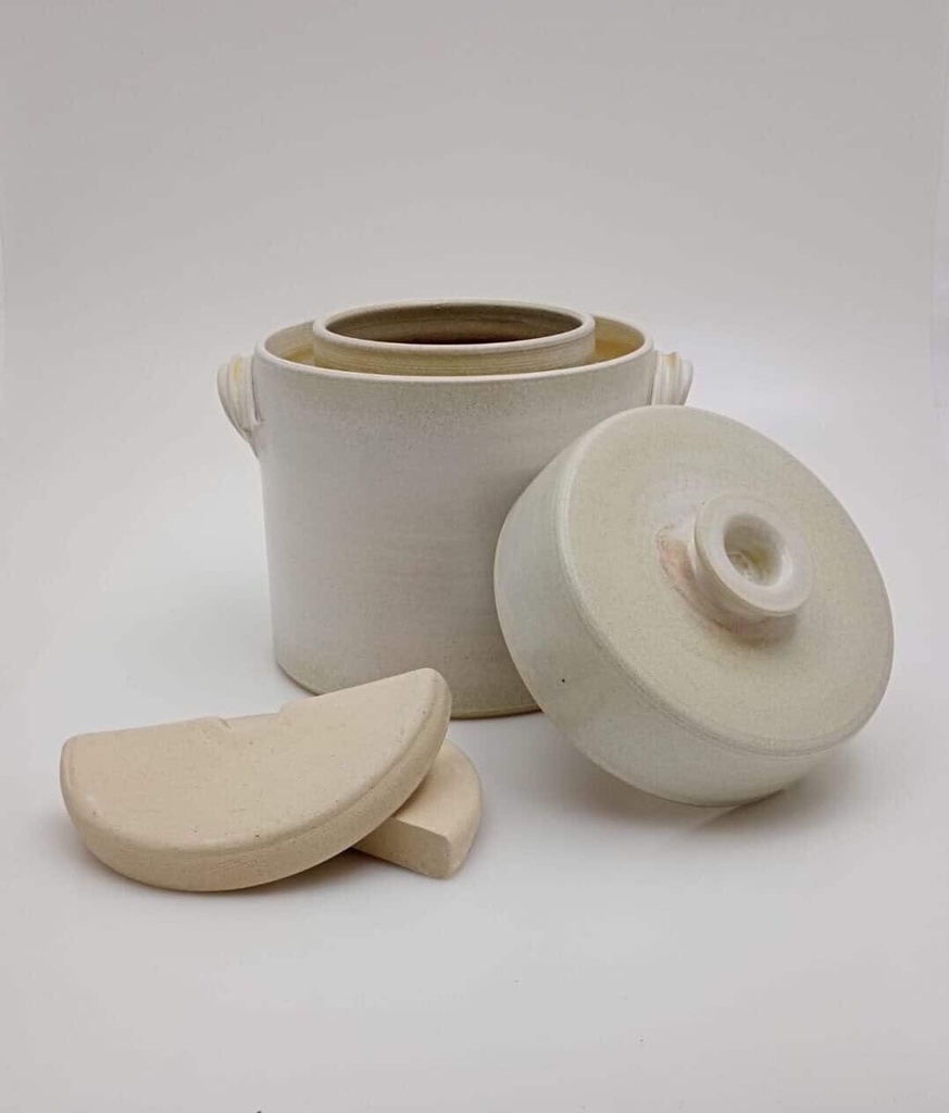 [KERsyra2ltrRak-vit] 2 litre fermentation vessel, sauerkraut container, straight model, white