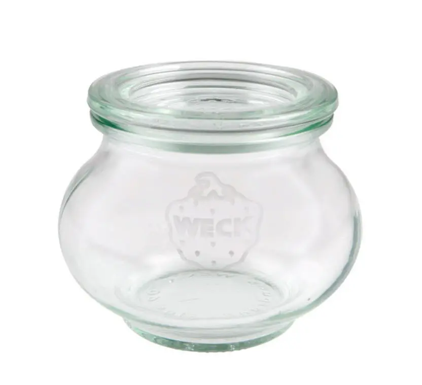 Weck 220ml typ Deko konservingsburk glas med lock (utan ring/clips)